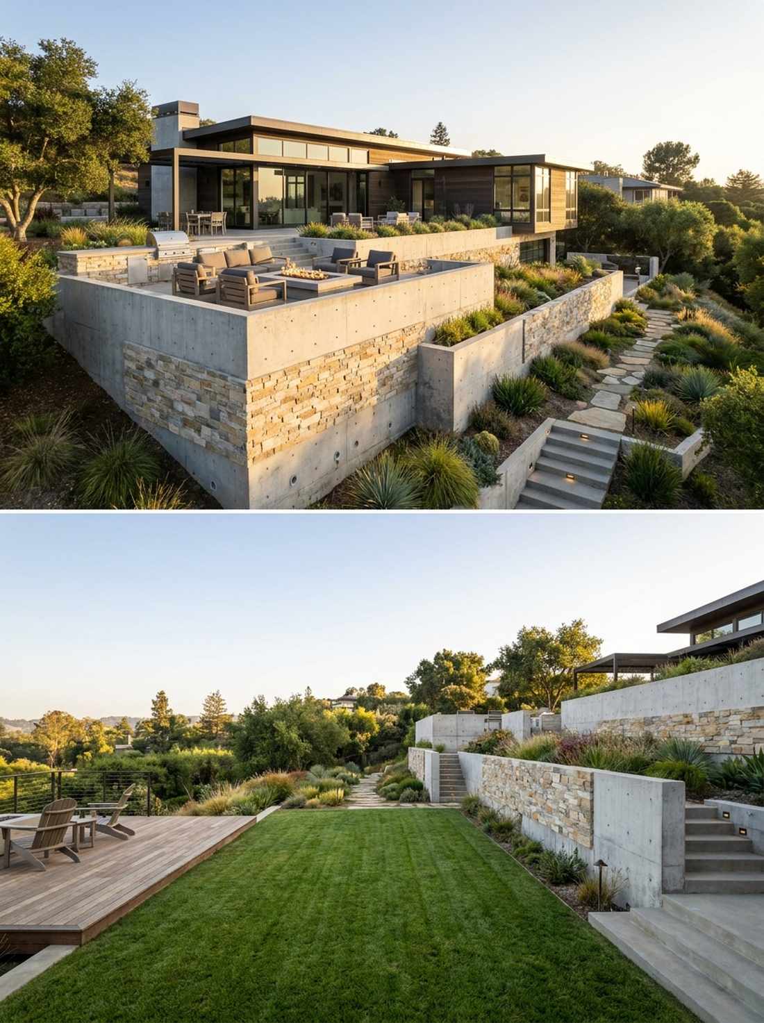 poured concrete cantilever walls
