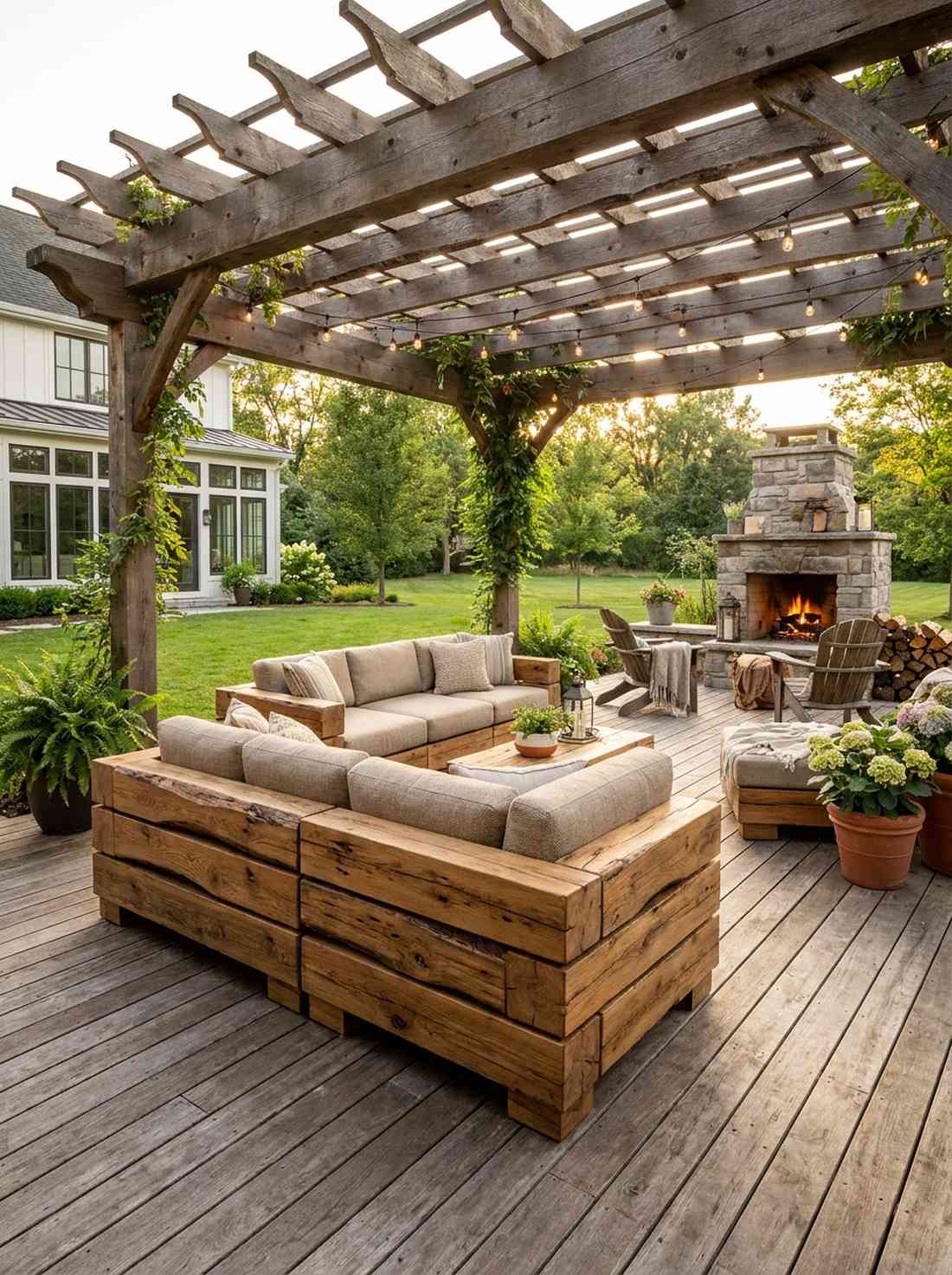 reclaimed wood modular set