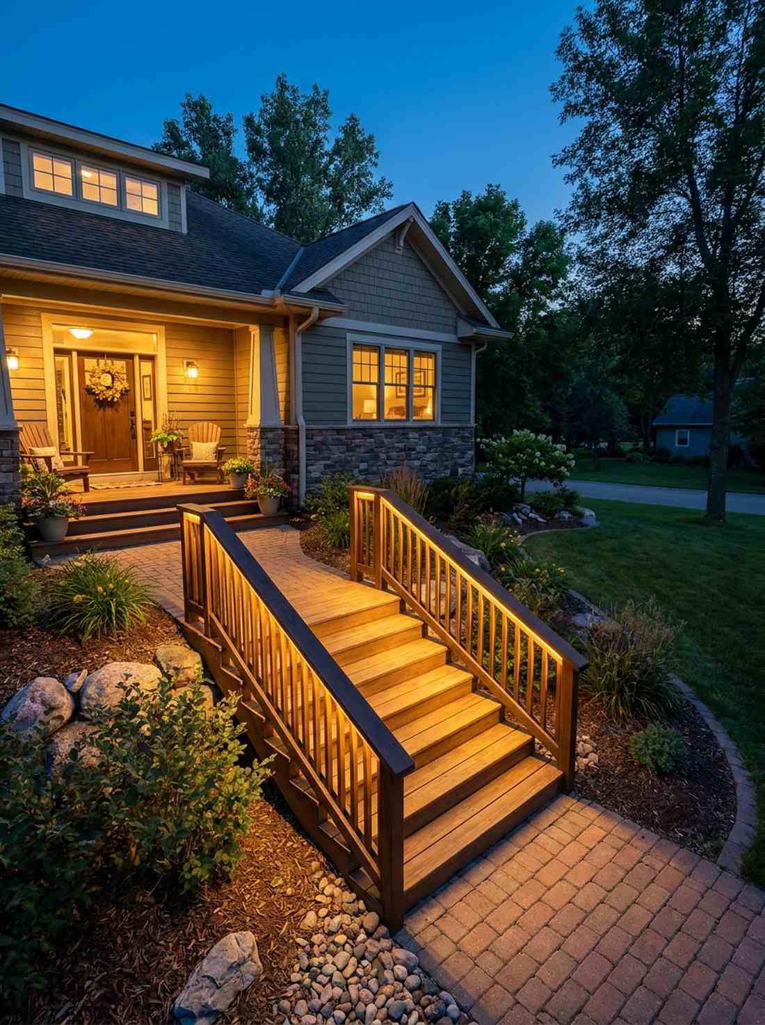 staircase rail lighting