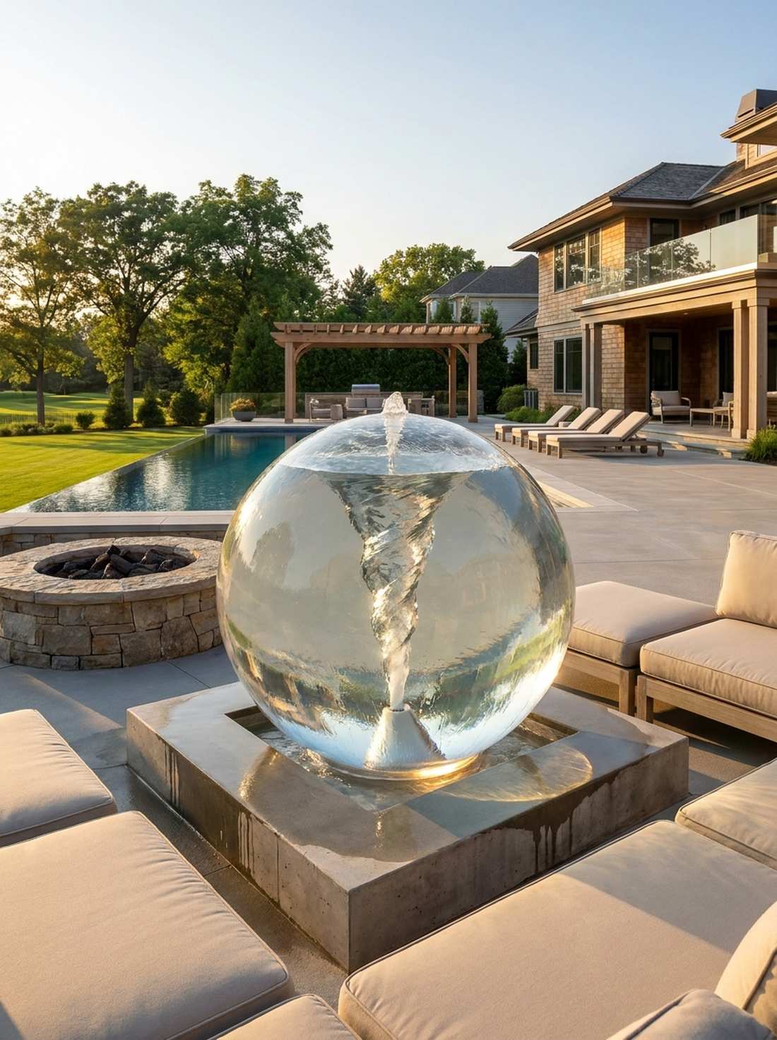 acrylic sphere with vortex effect