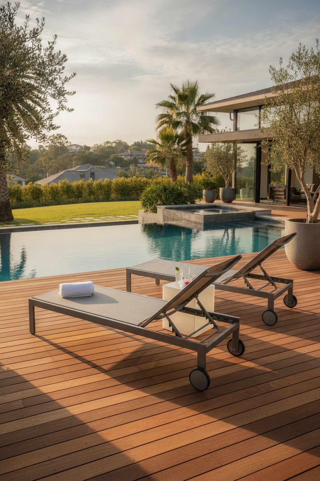 adjustable back chaise with wheels