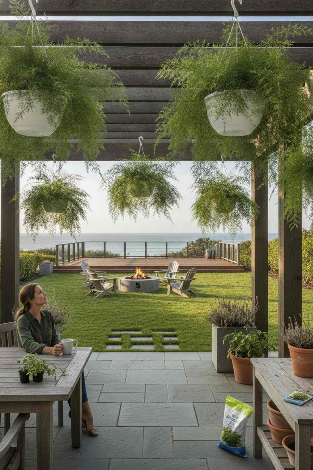 asparagus fern texture layers