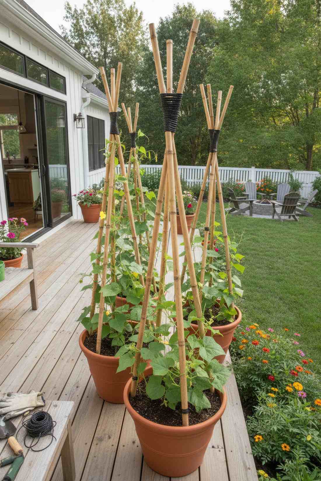 bamboo teepee structures