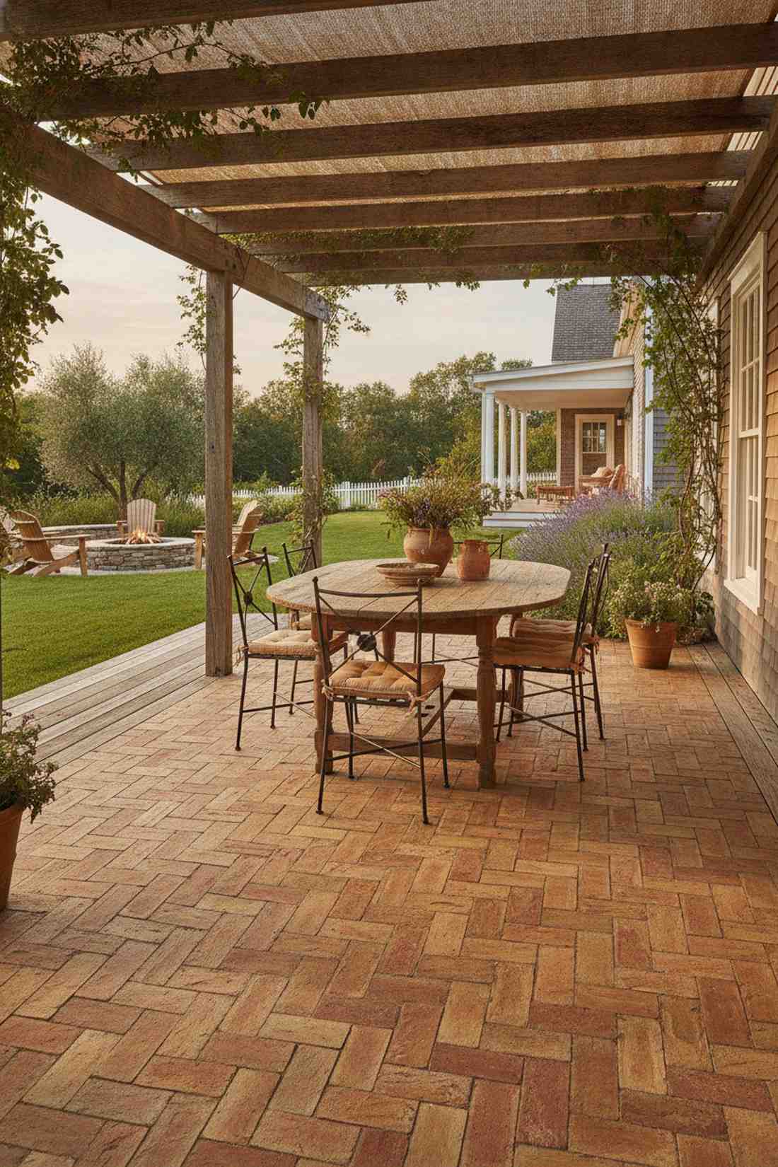 basket weave sandstone pavers