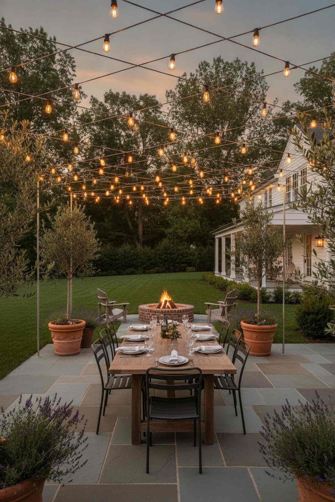 bistro string light dining
