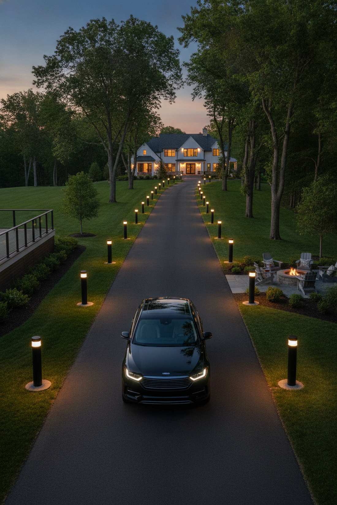 black bollard lights
