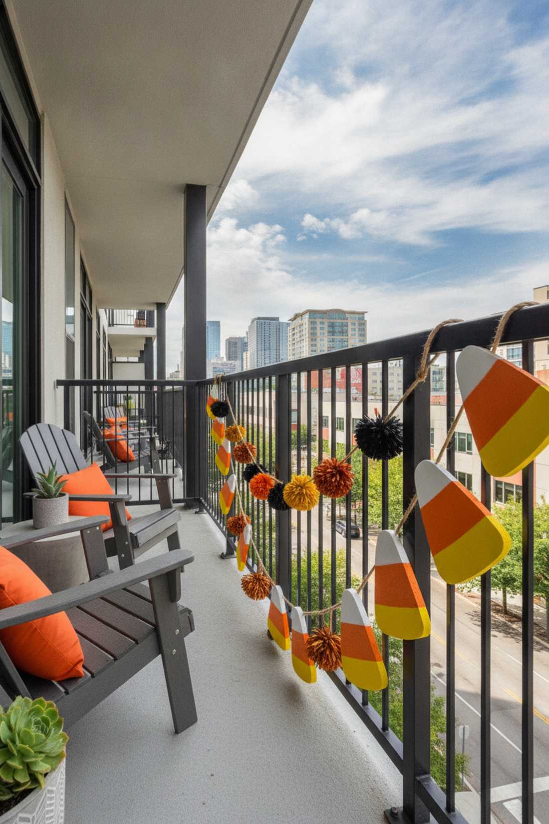 candy corn garland cascade
