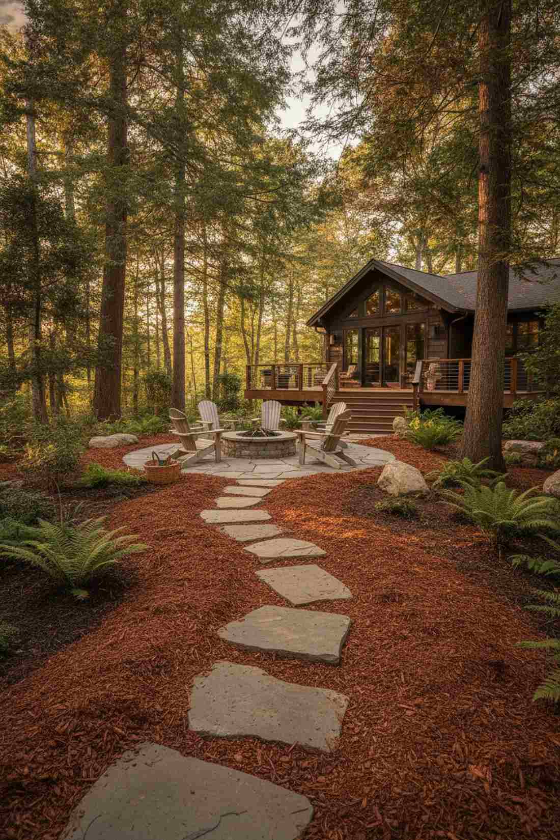 cedar mulch pathway