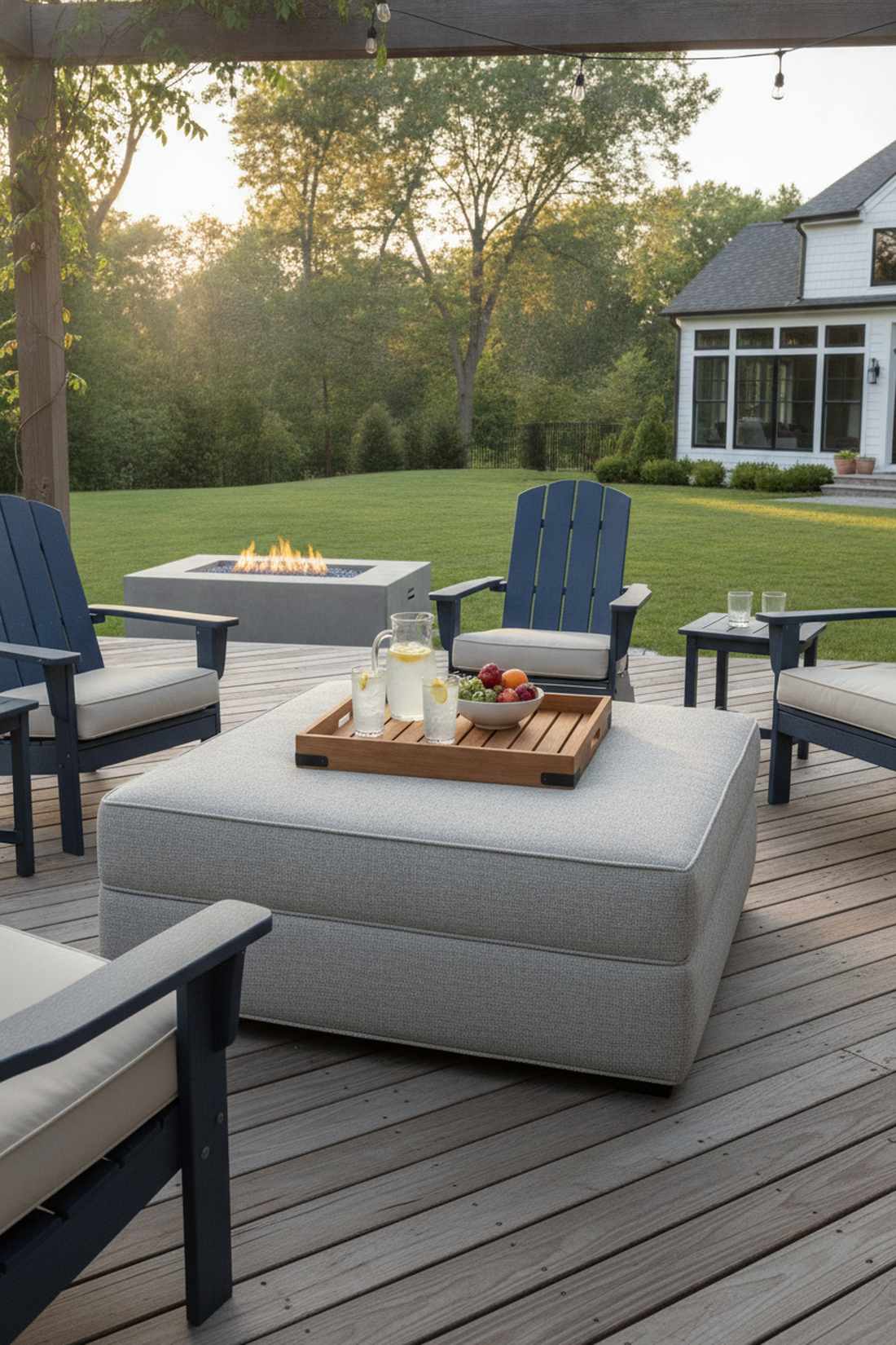 coffee table ottomans with trays