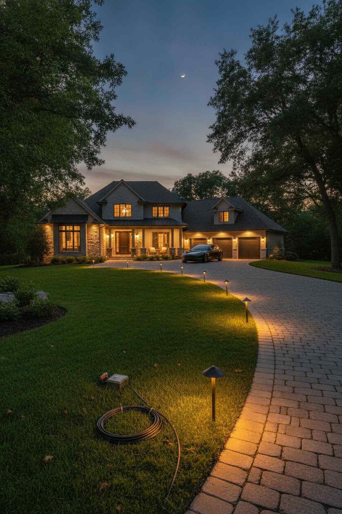 driveway edge path lights with motion zones