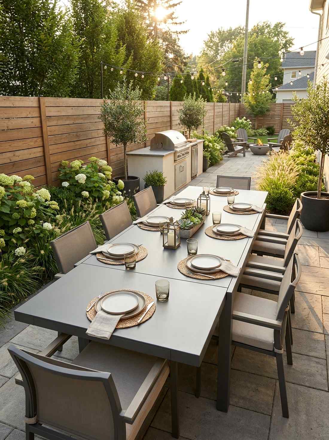 extendable aluminum dining table