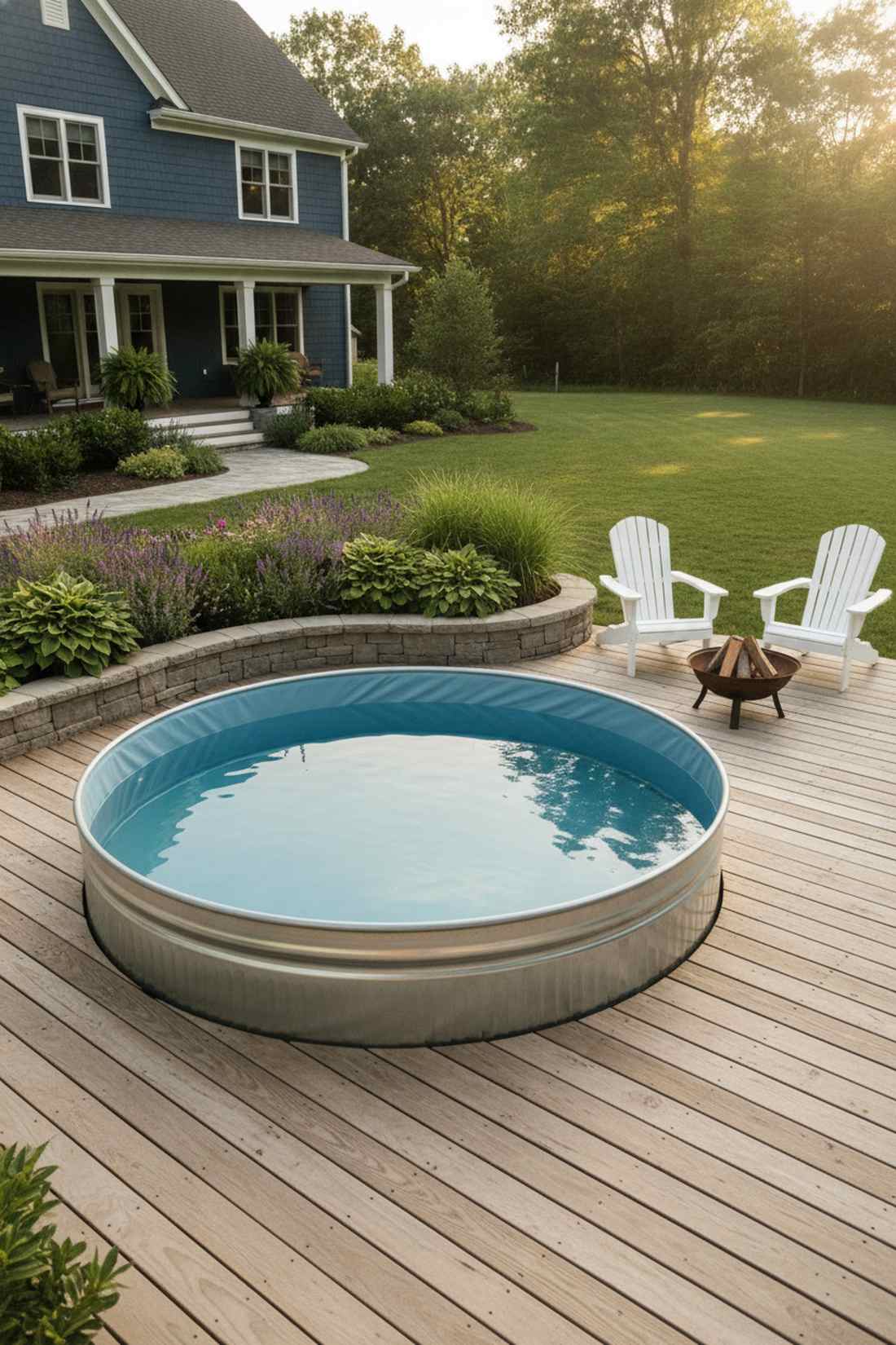 galvanized steel tank pool with vinyl liner