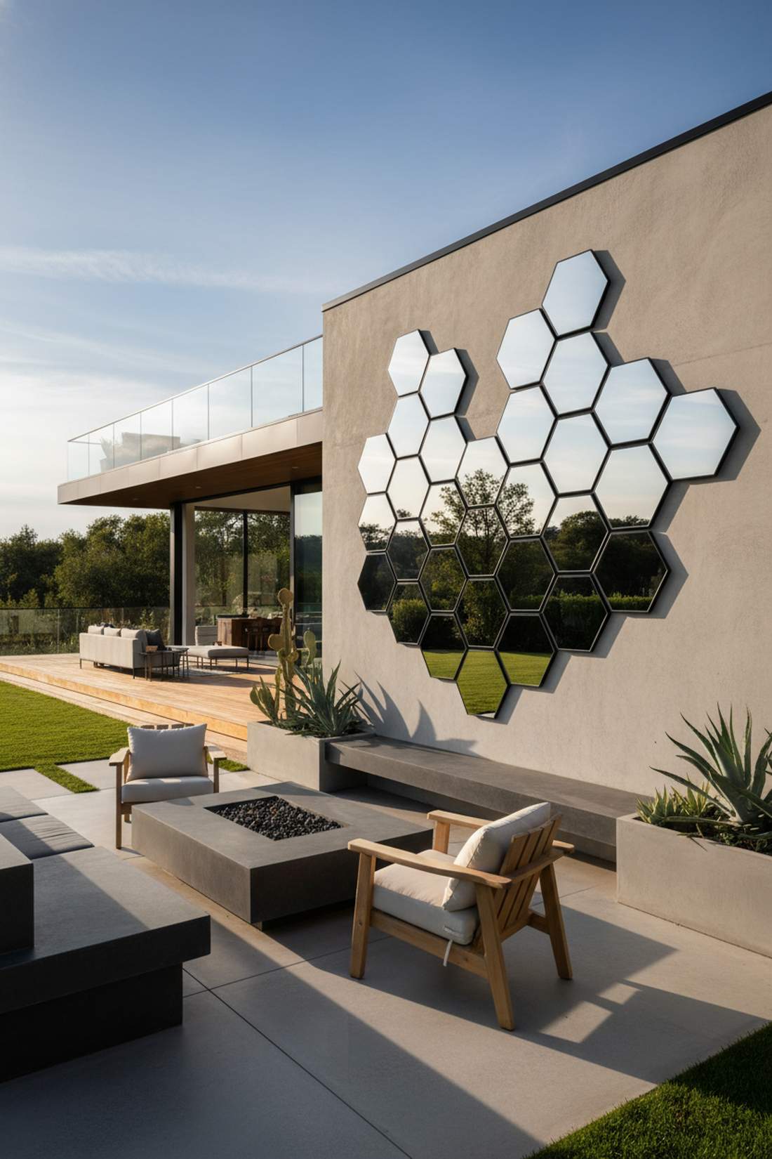 geometric hexagon mirror cluster