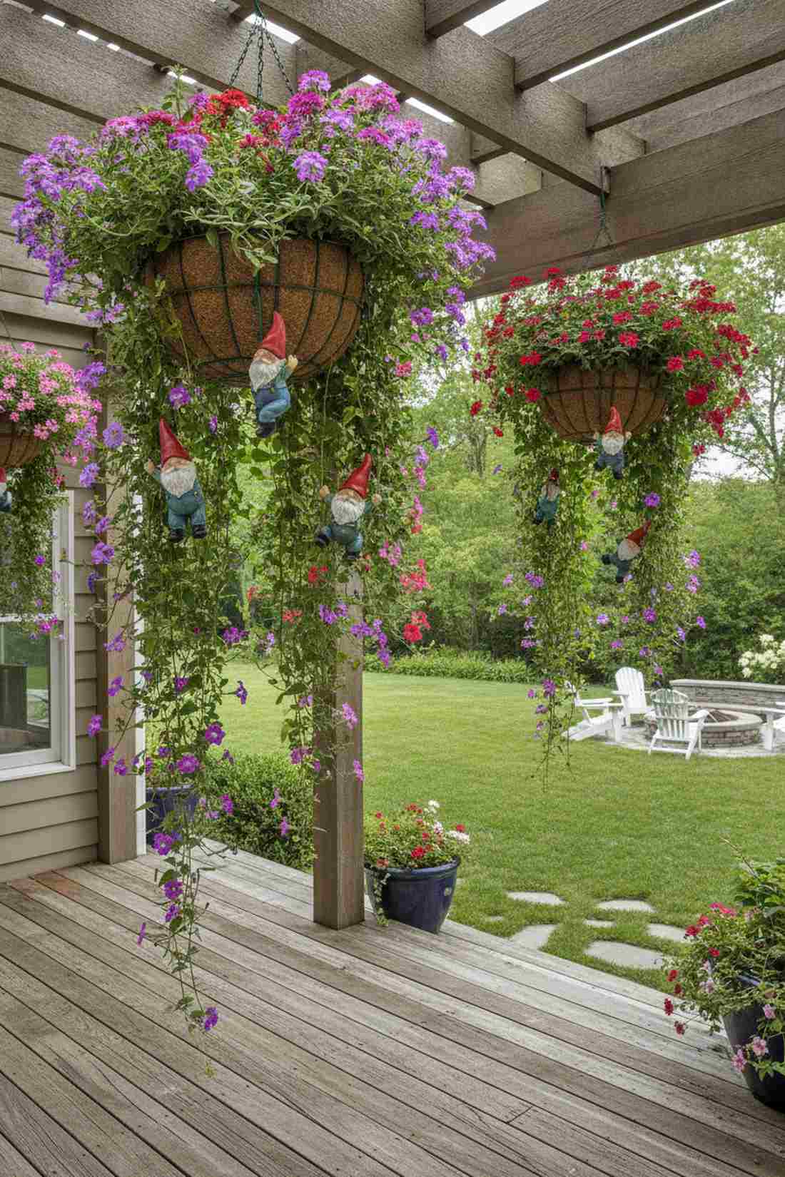 hanging basket gnome perches