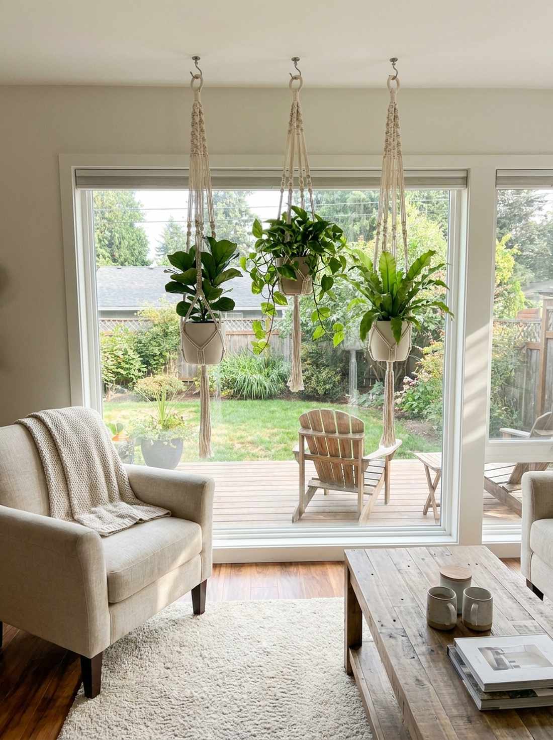 hanging macrame planters set