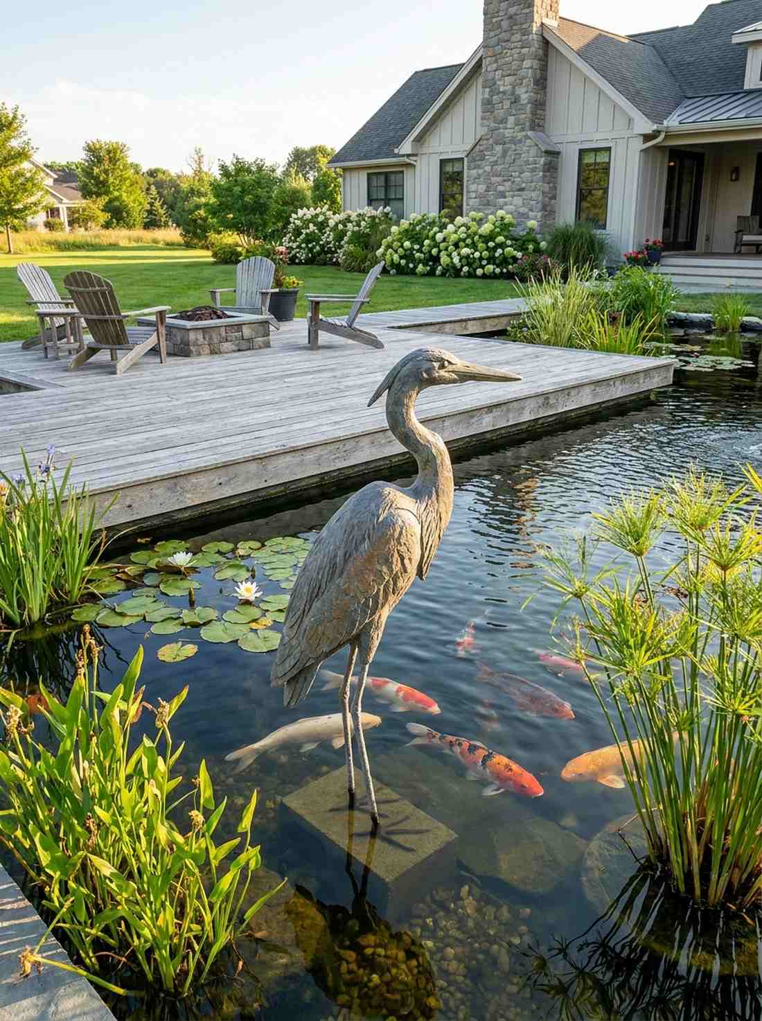 heron fishing pose