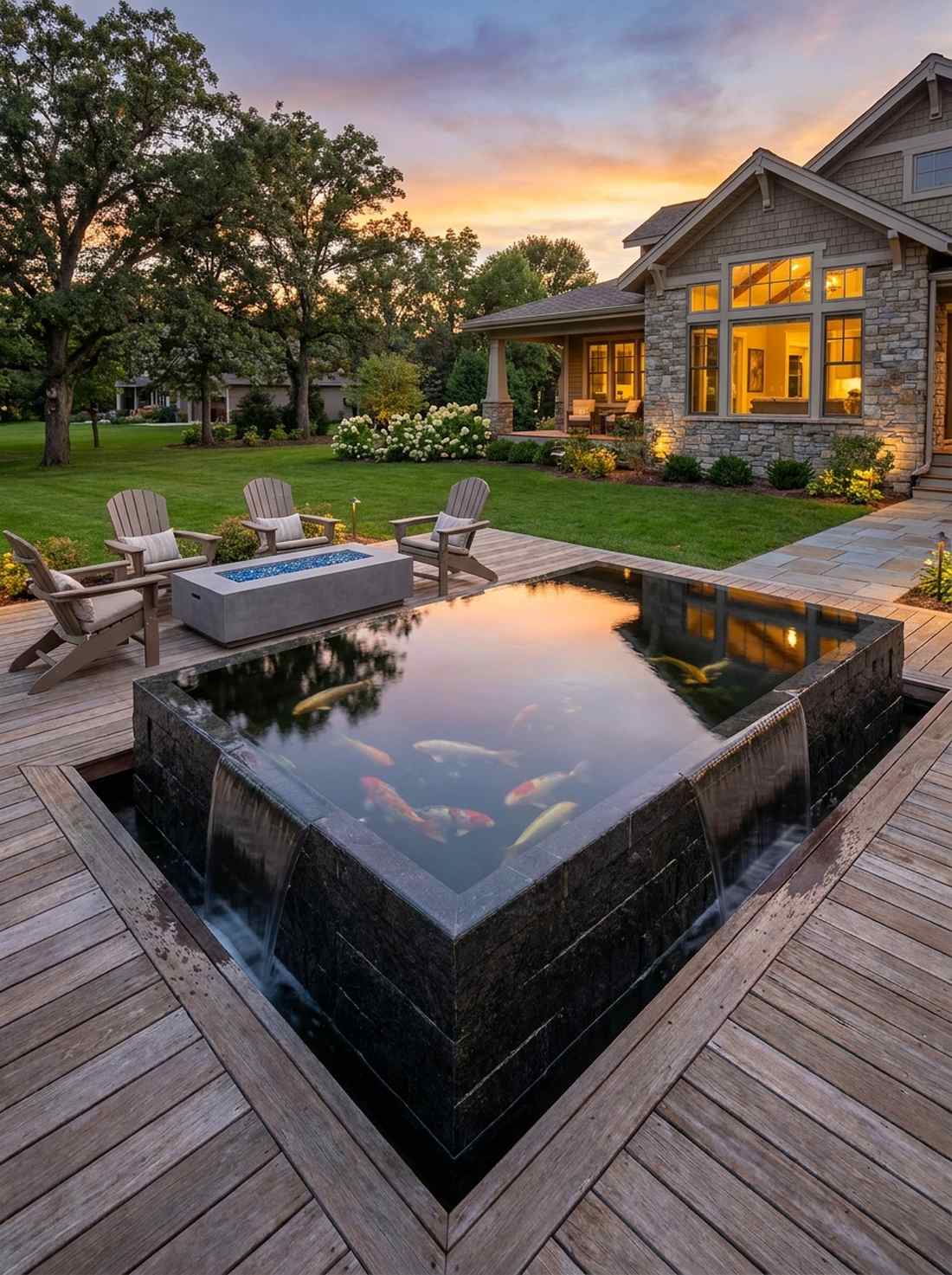 infinity edge koi pond
