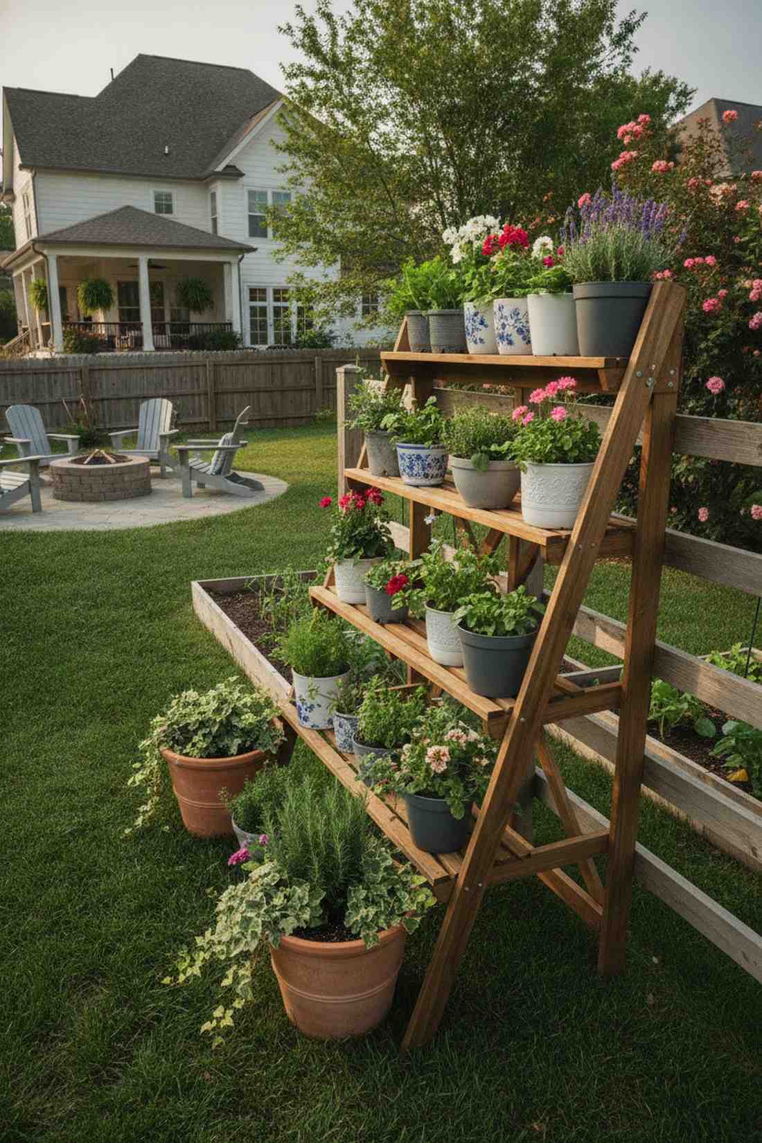 ladder shelf garden
