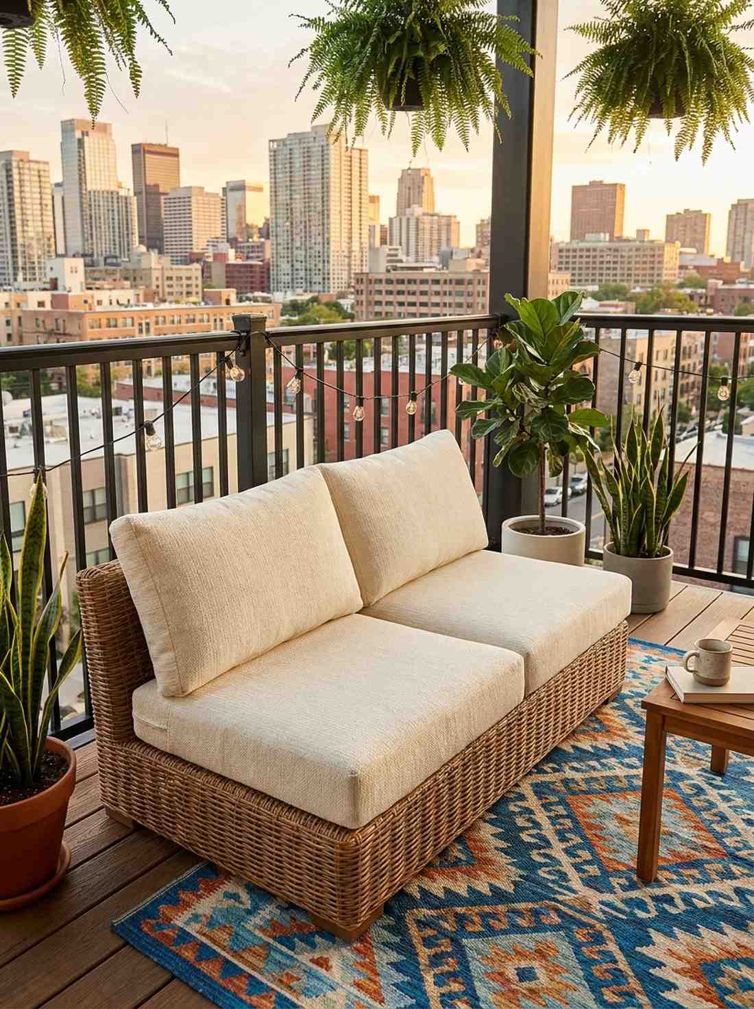 low slung wicker loveseat