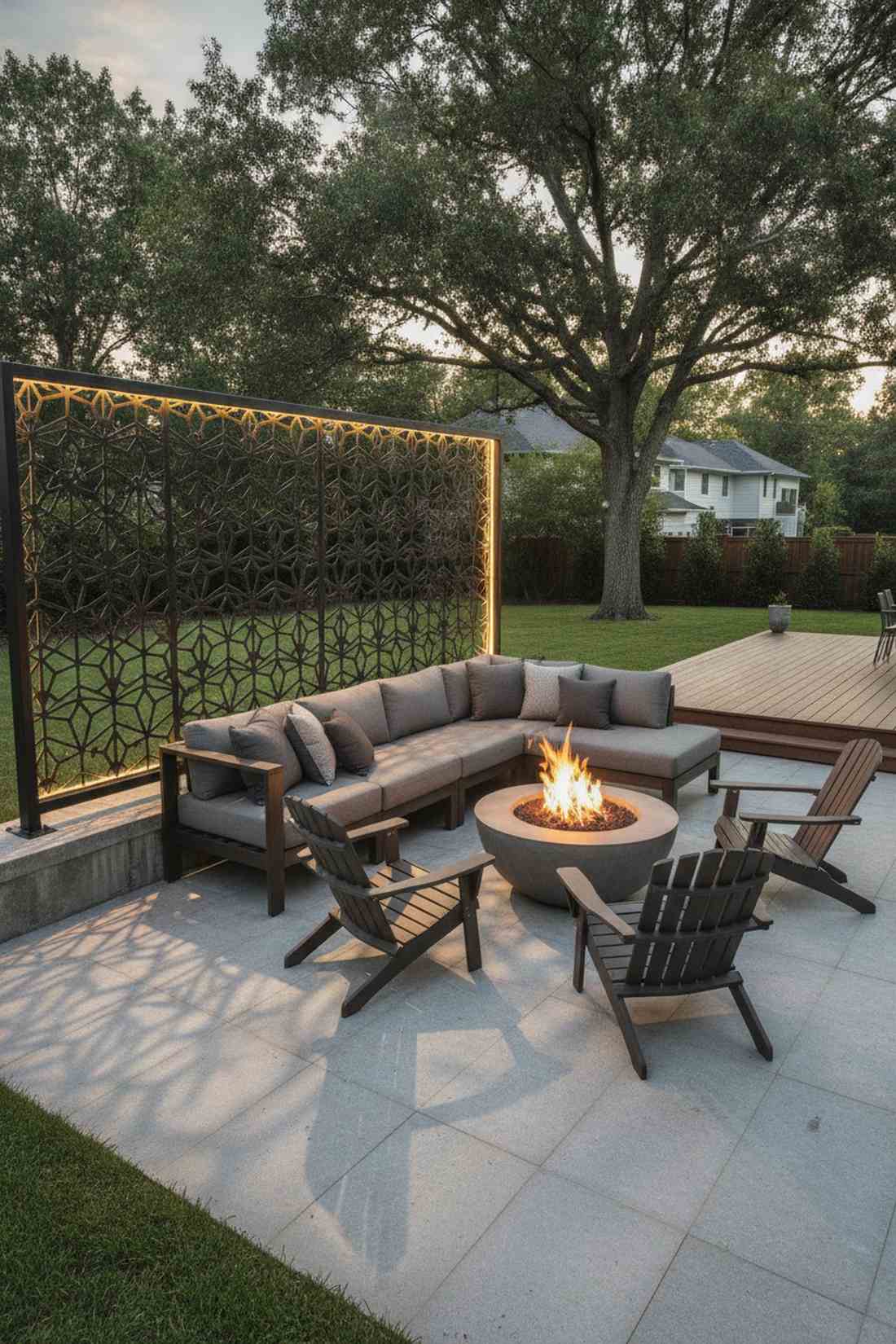 metal geometric panel screen