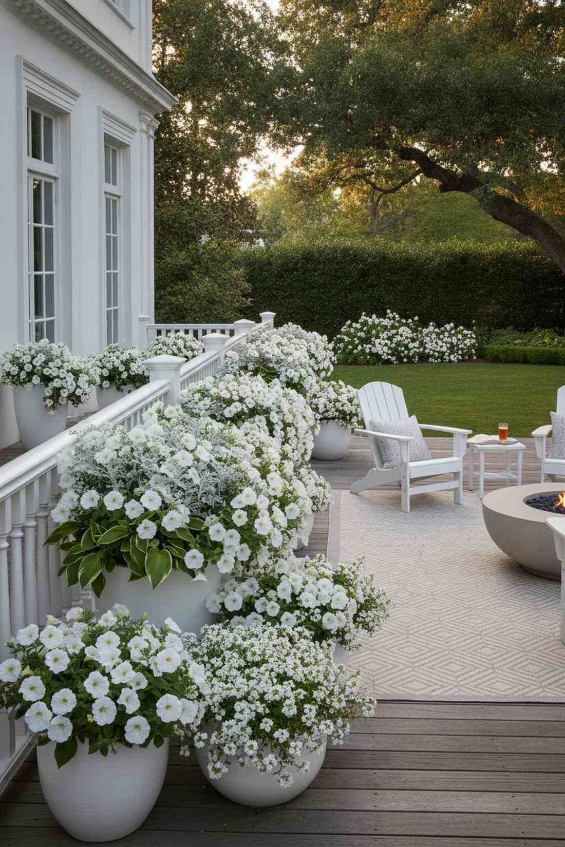 monochromatic white garden
