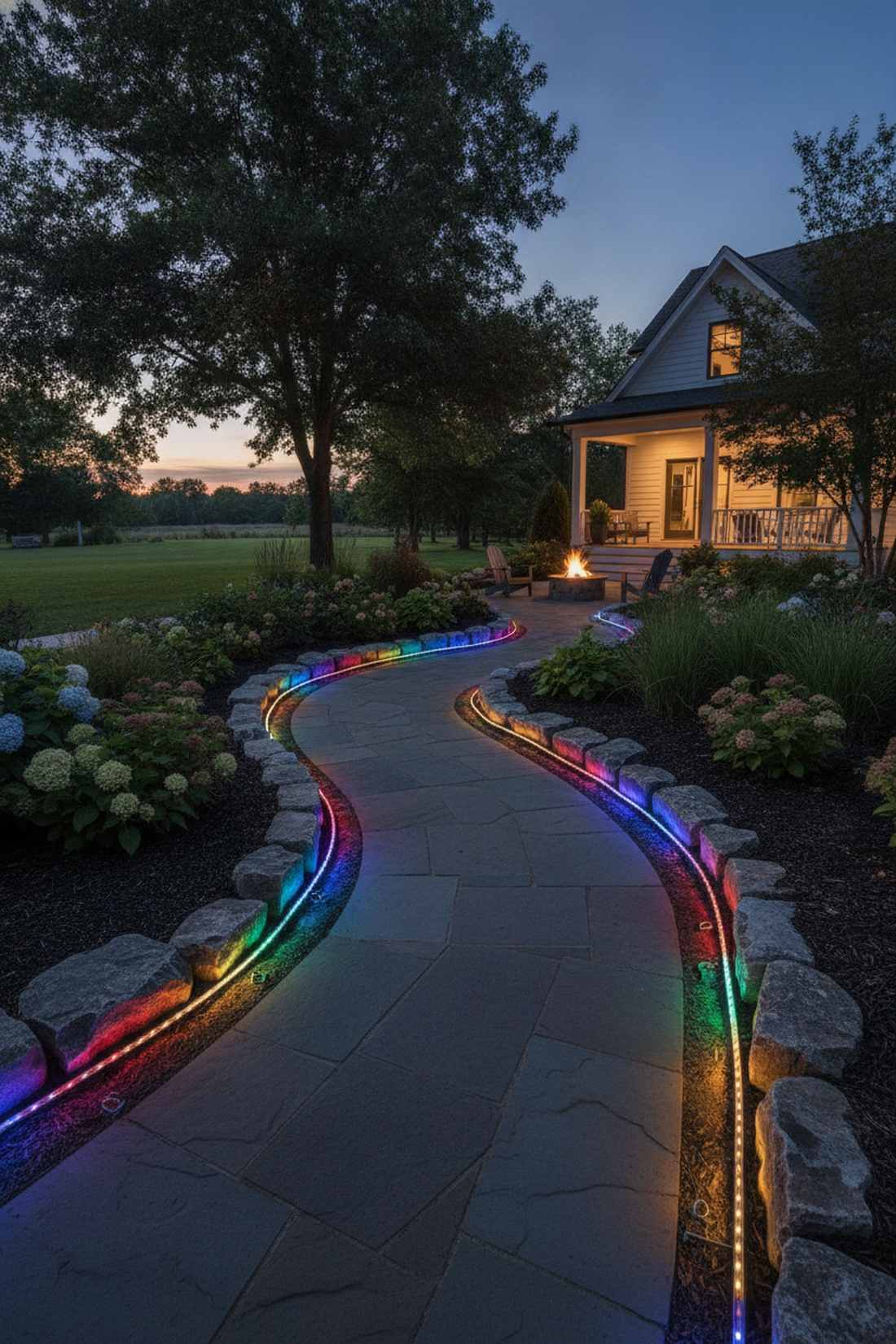multicolor garden path markers