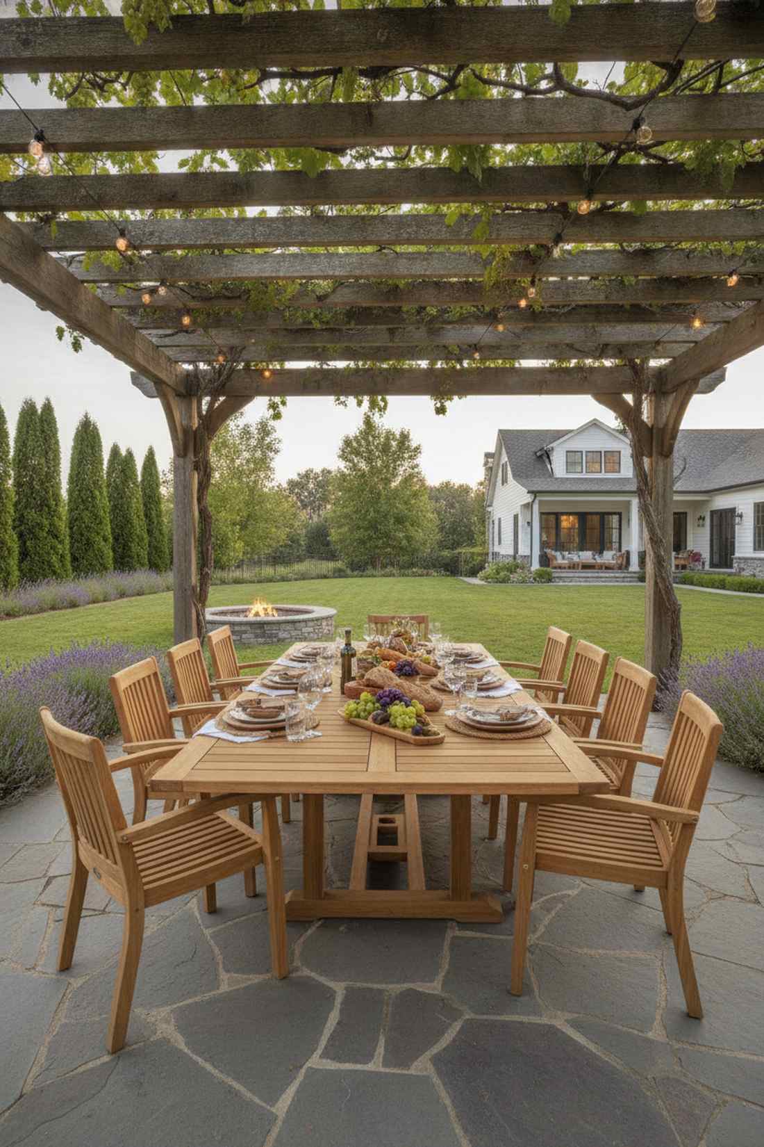 nine piece teak extension dining set
