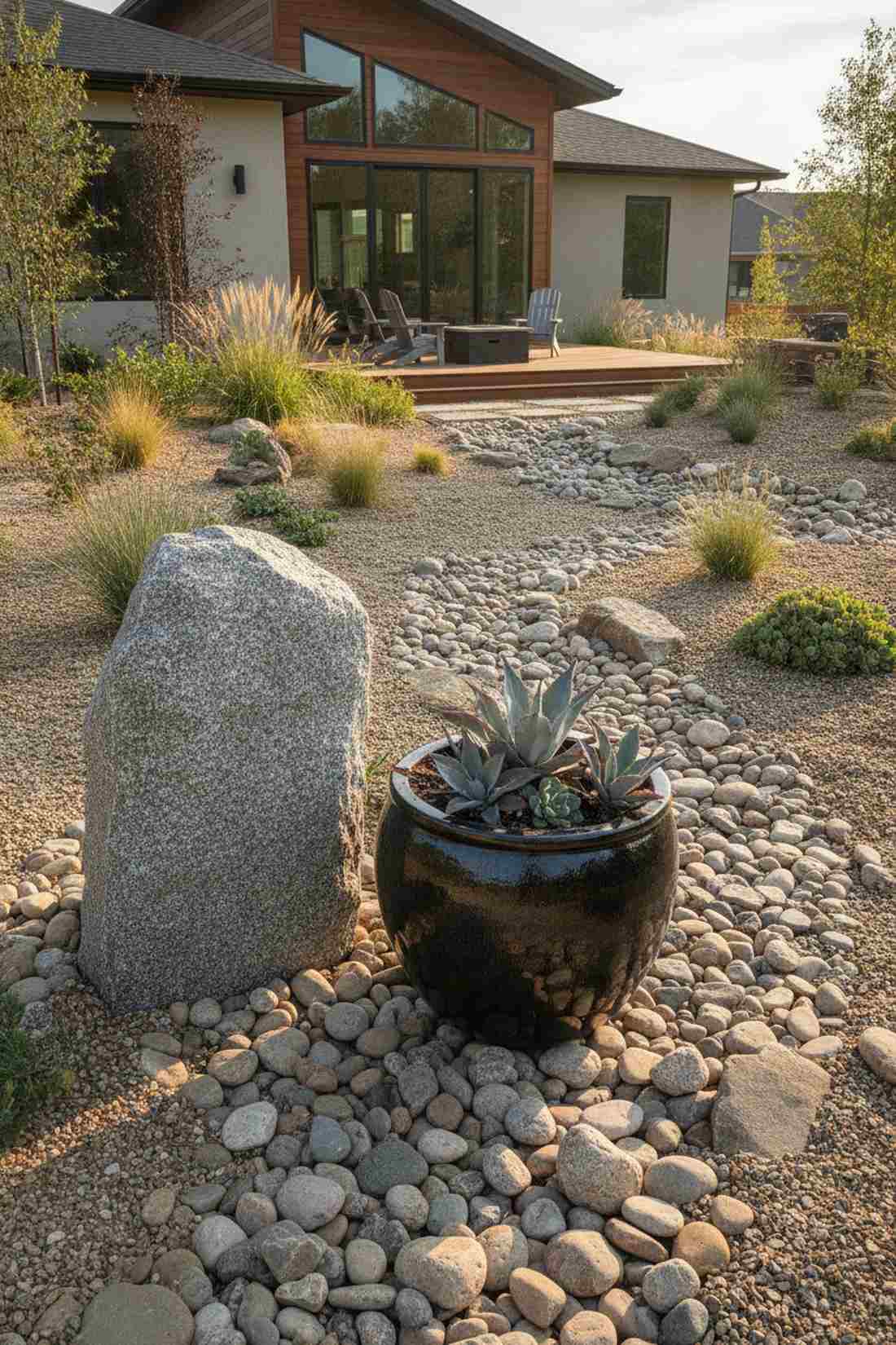 offset boulder and pot pairing