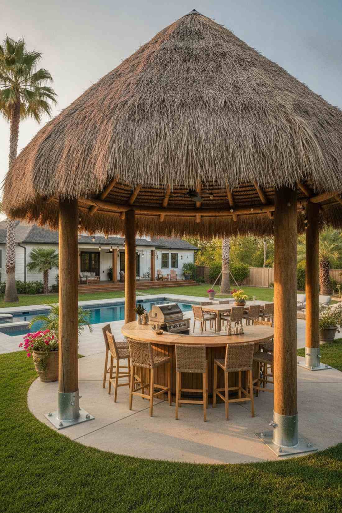 palapa style open bar