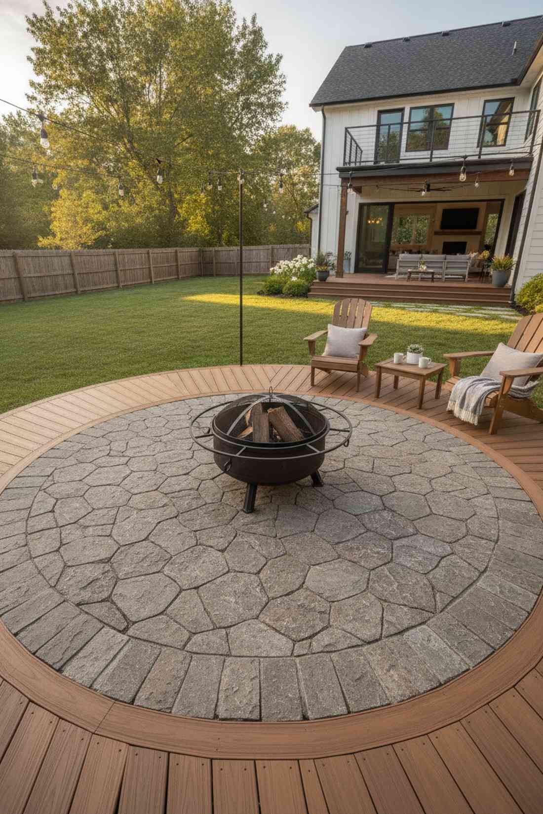paver patio with decking surround