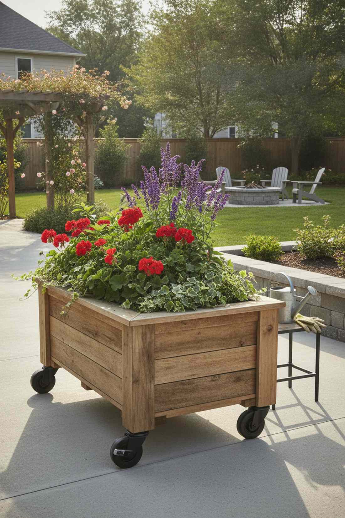 rolling mobile planter