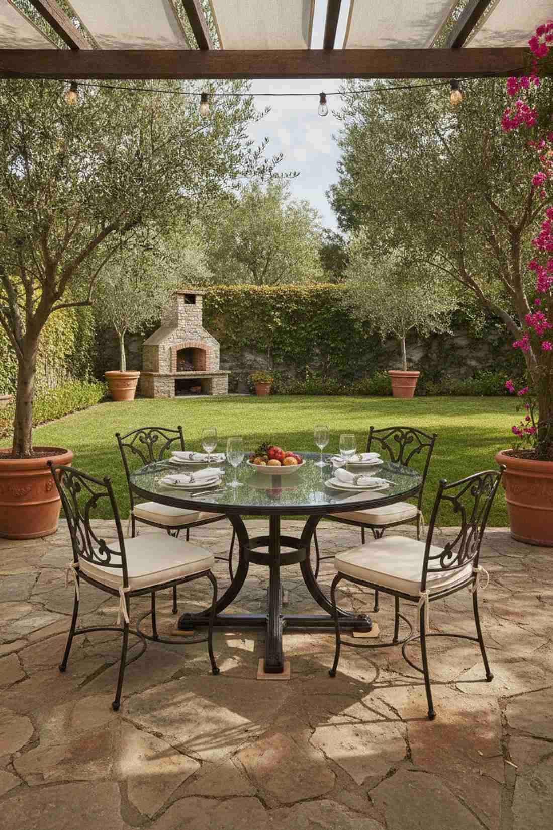 round pedestal table with quatrefoil base