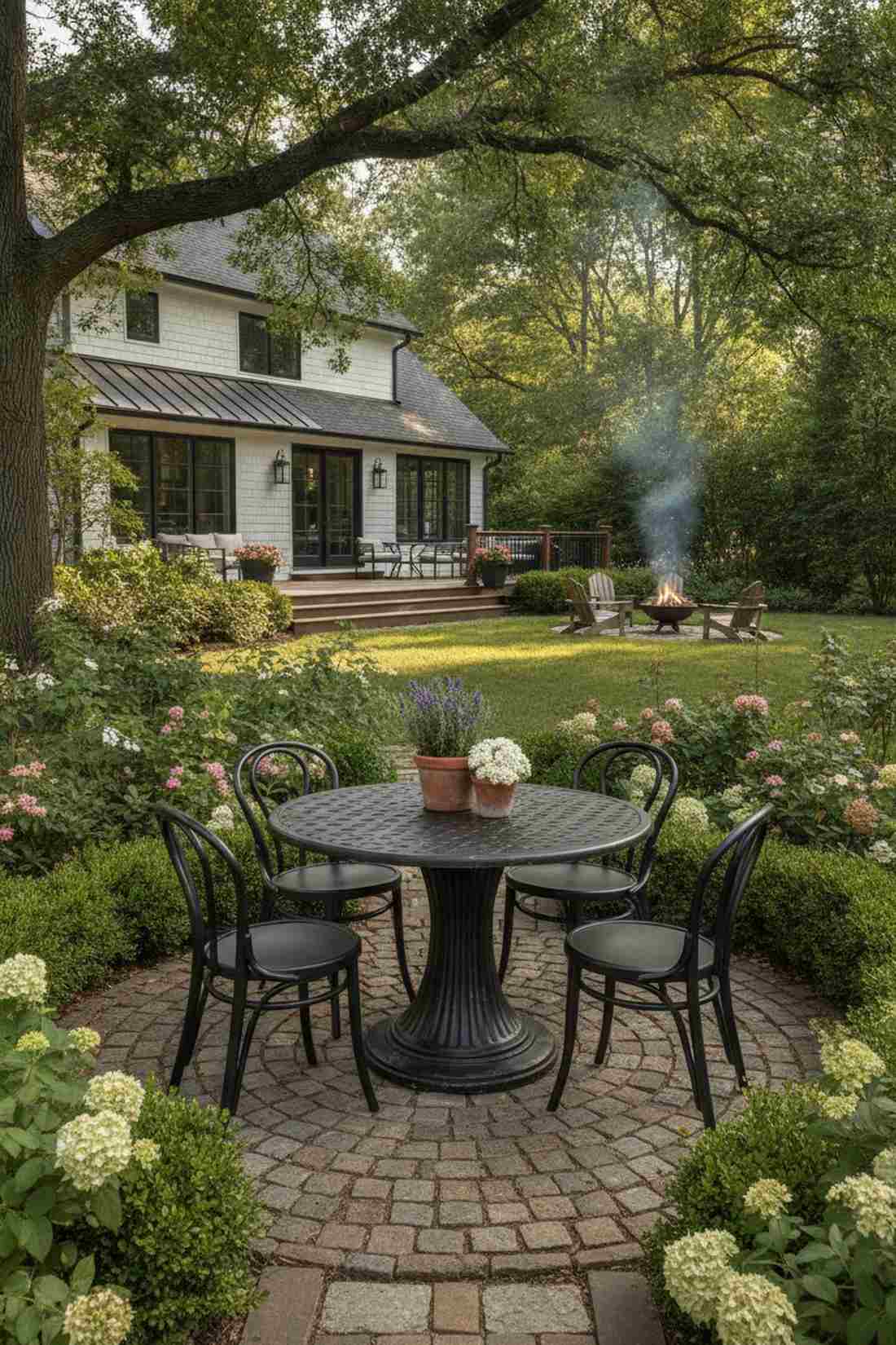 round pedestal table with radial seating