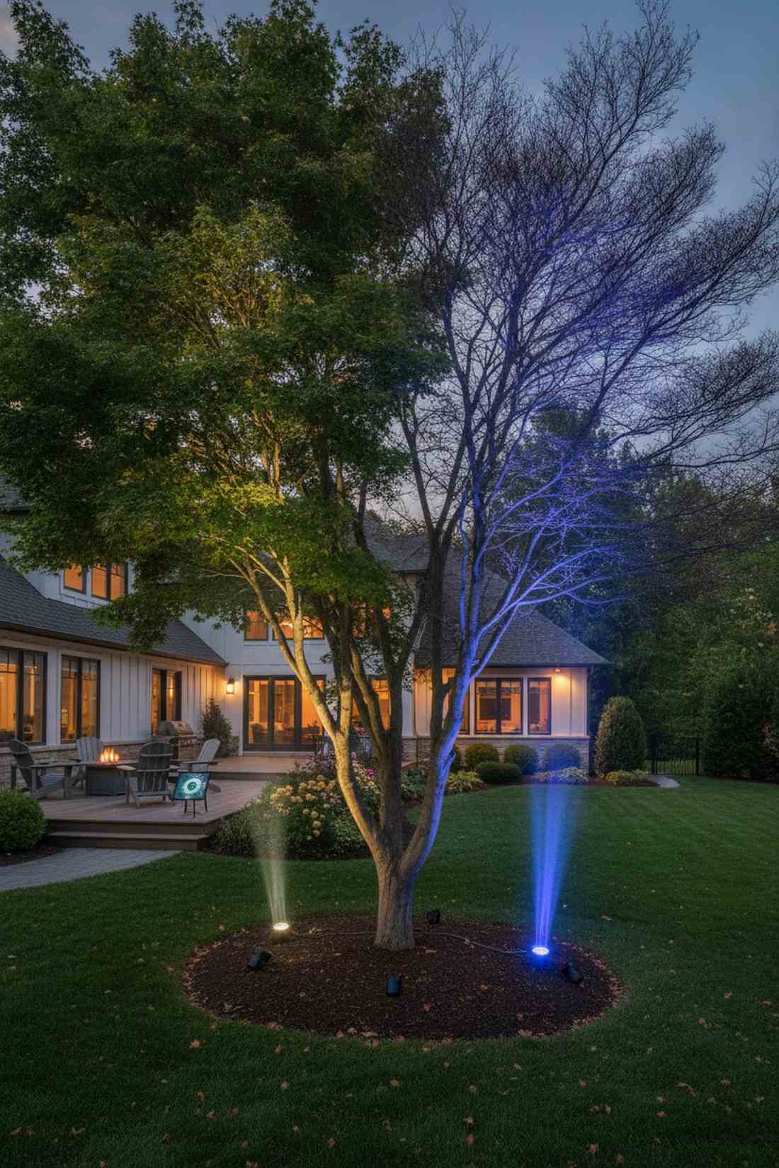 seasonal deciduous uplighting