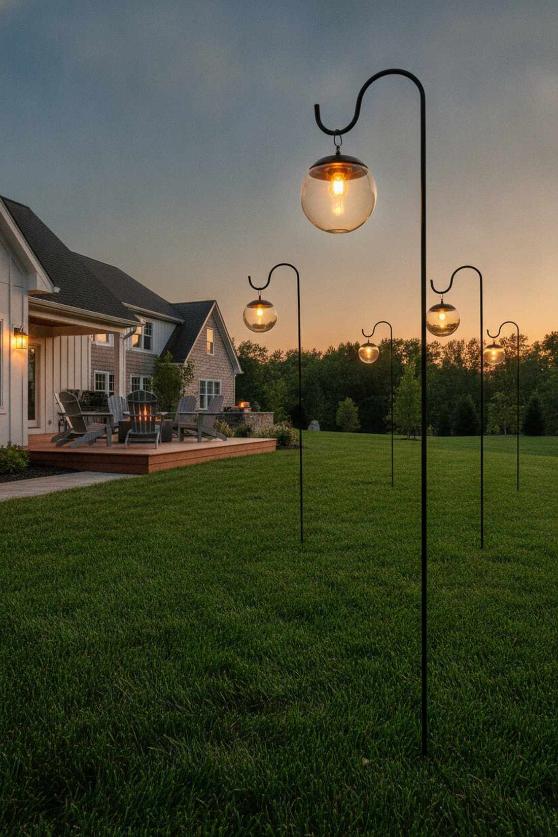 shepherd hook hanging spheres