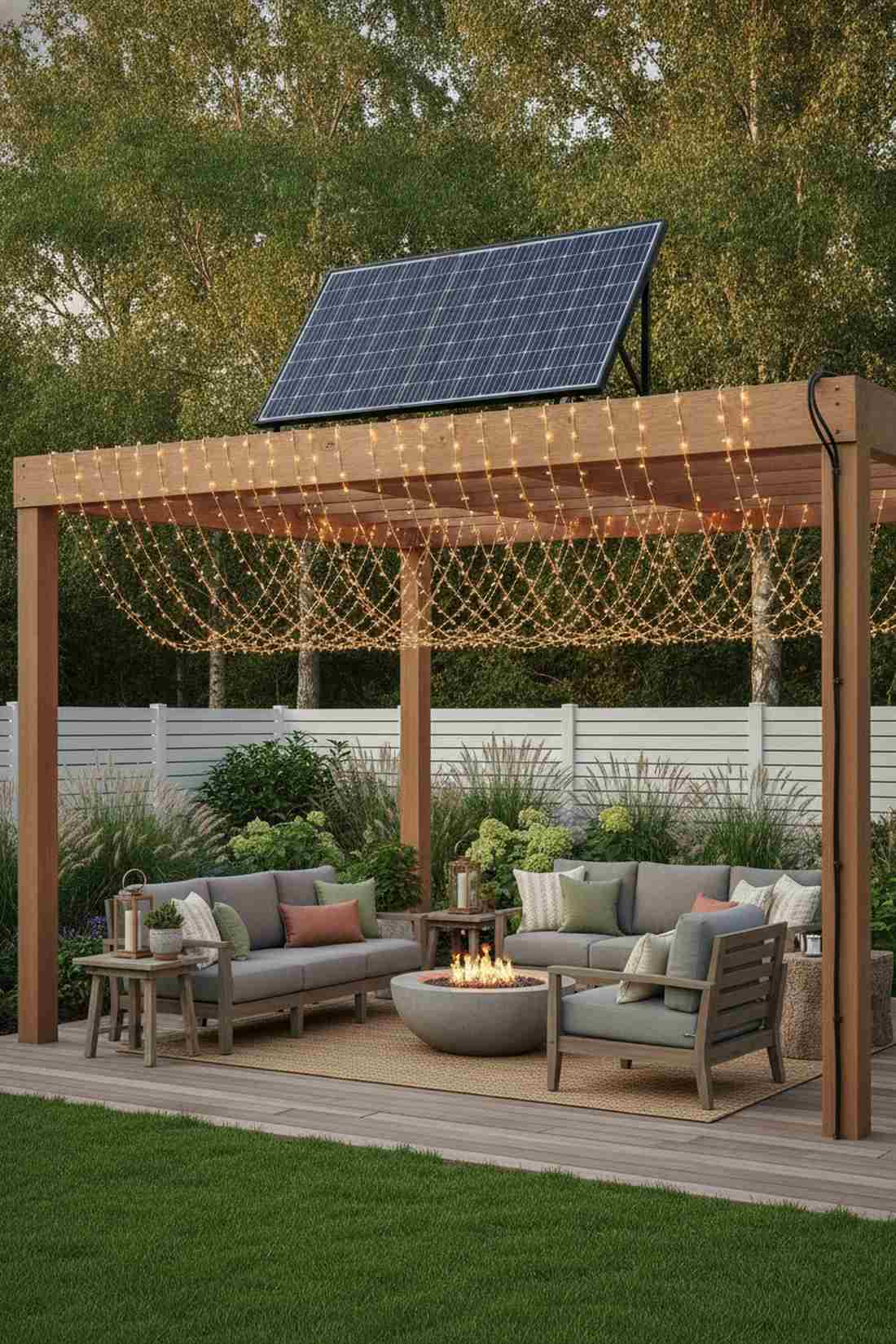 solar string light draping