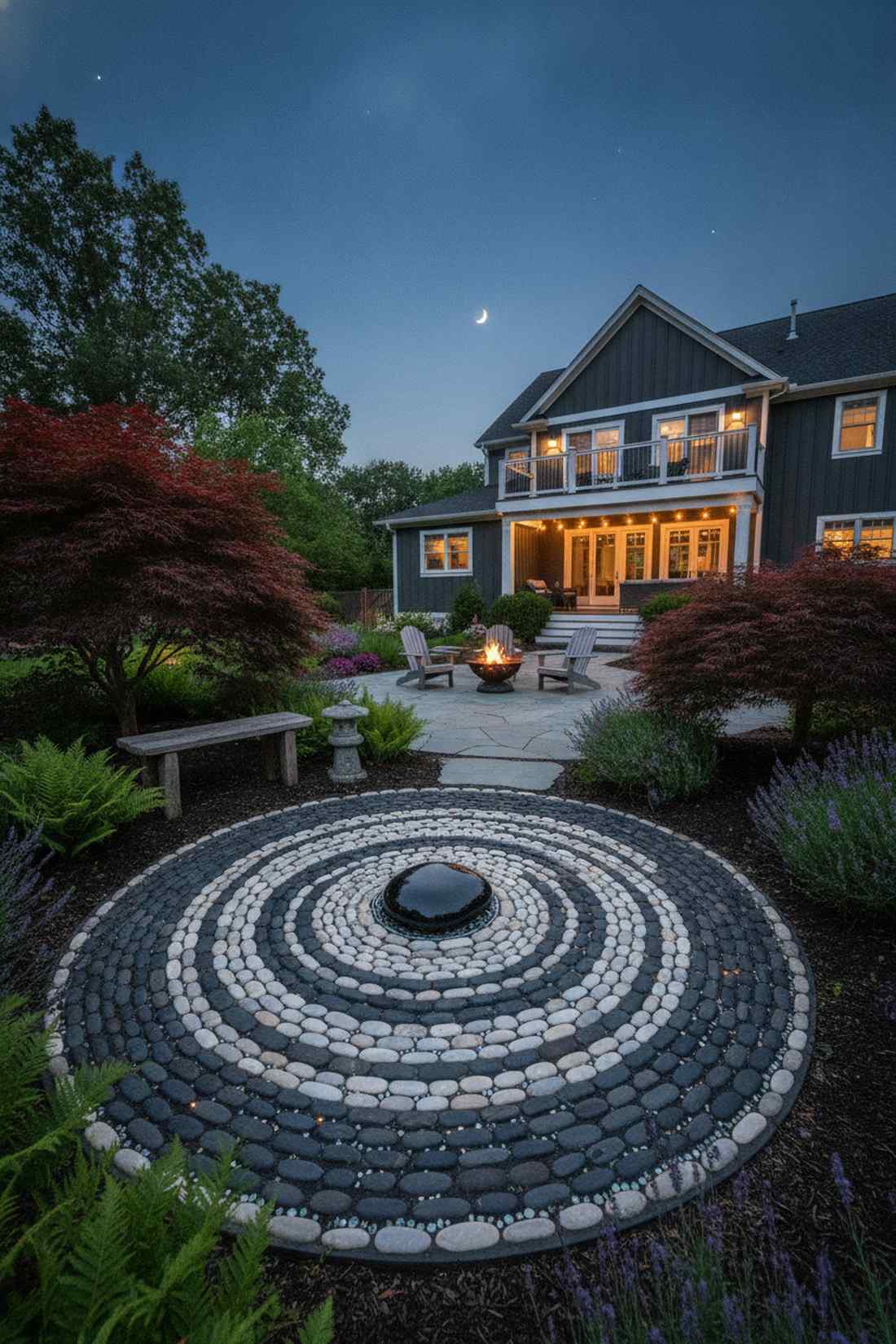 spiral galaxy pebble arrangement