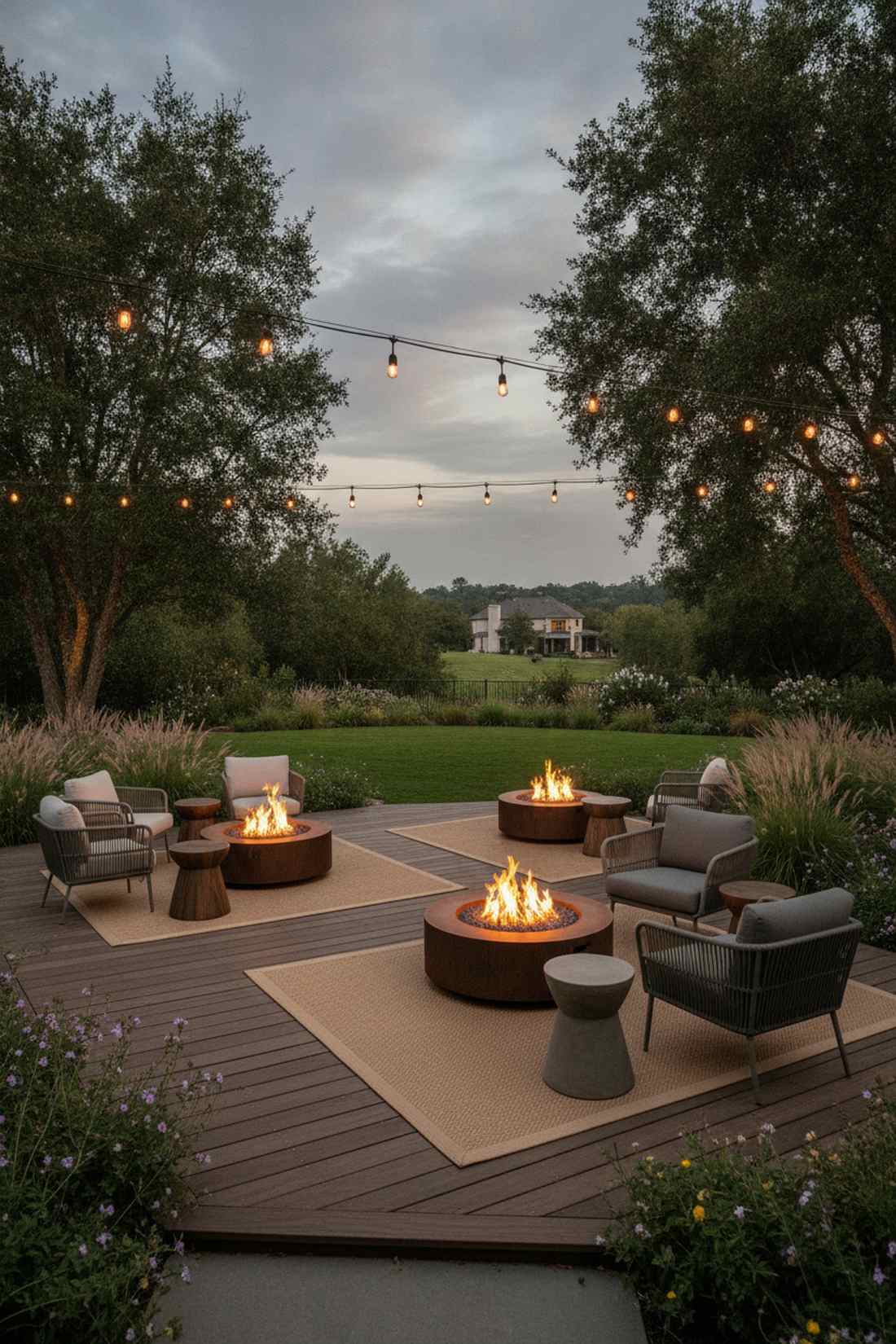 staggered offset seating groups