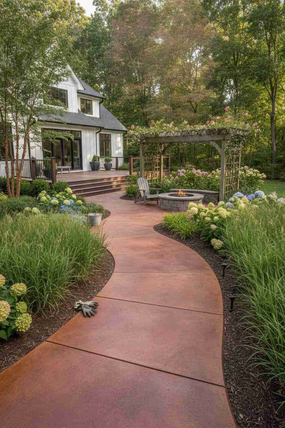 stained concrete with iron oxide