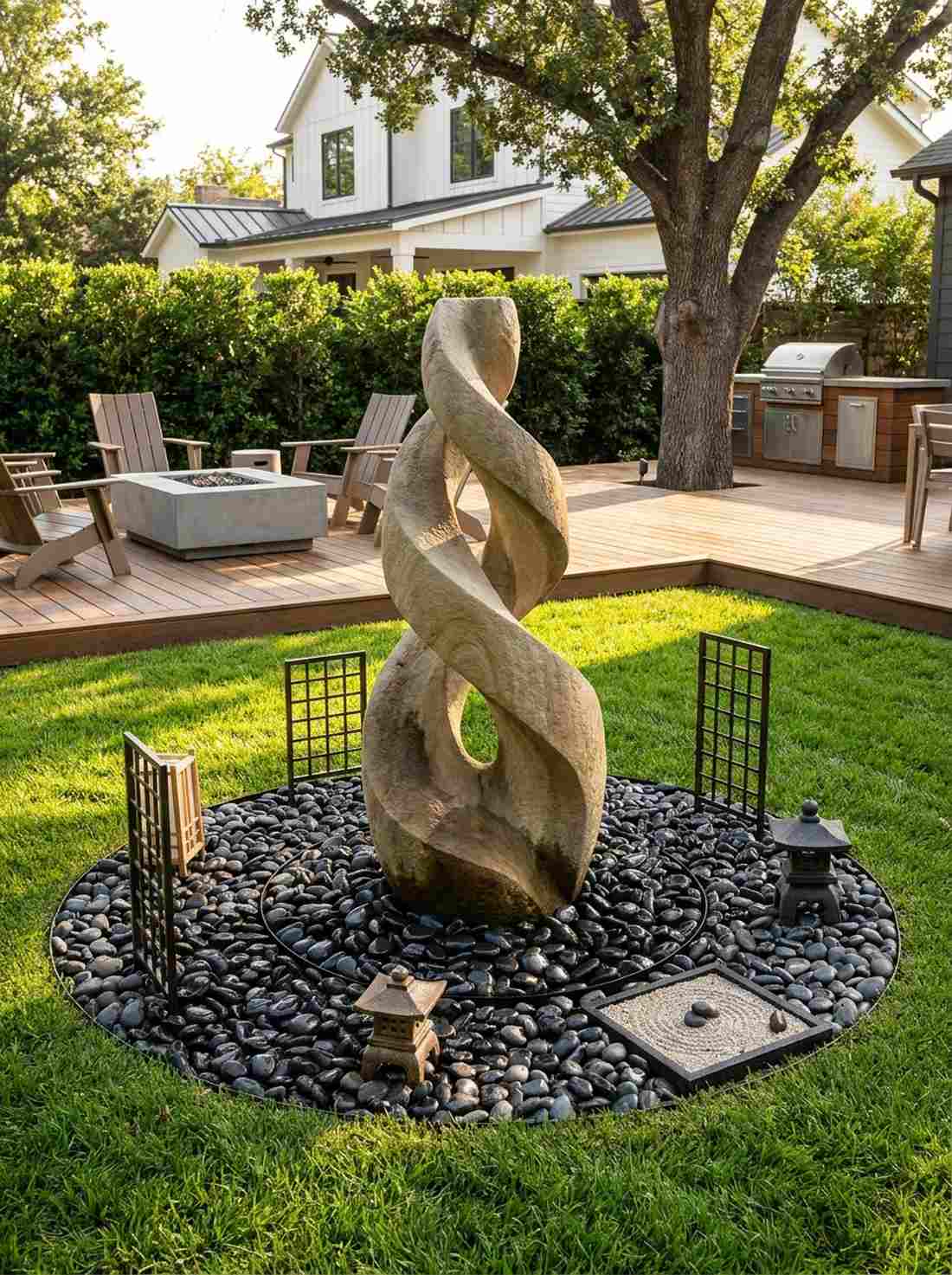stone spiral sculpture