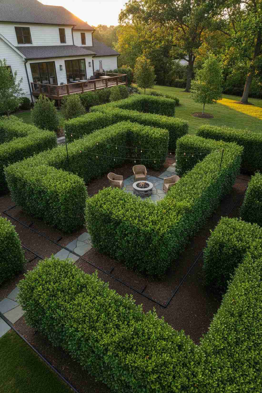 tiered hedge garden rooms