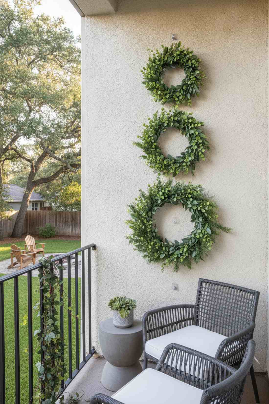 tiered wreath wall arrangement