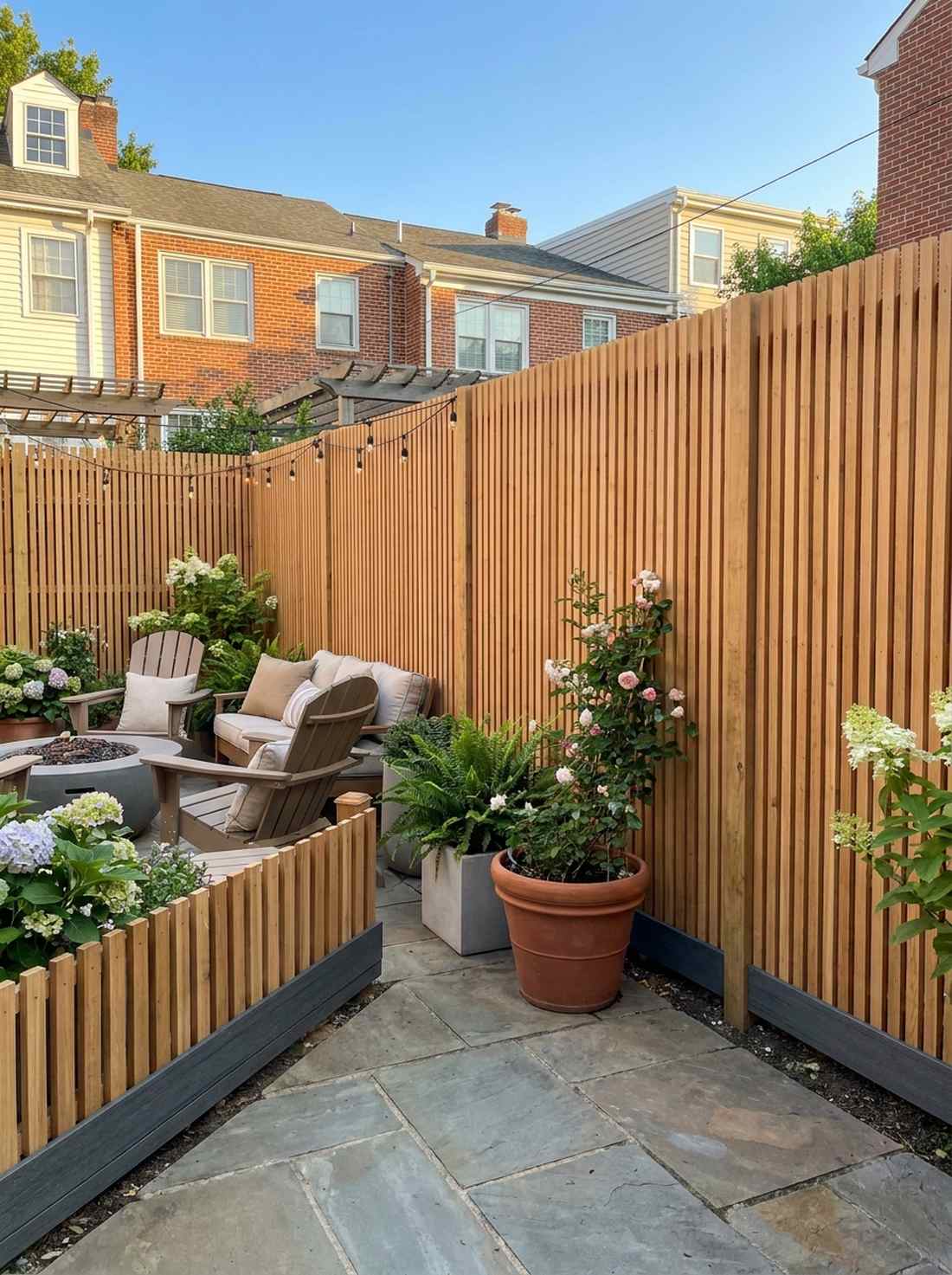 tight vertical picket modern fence