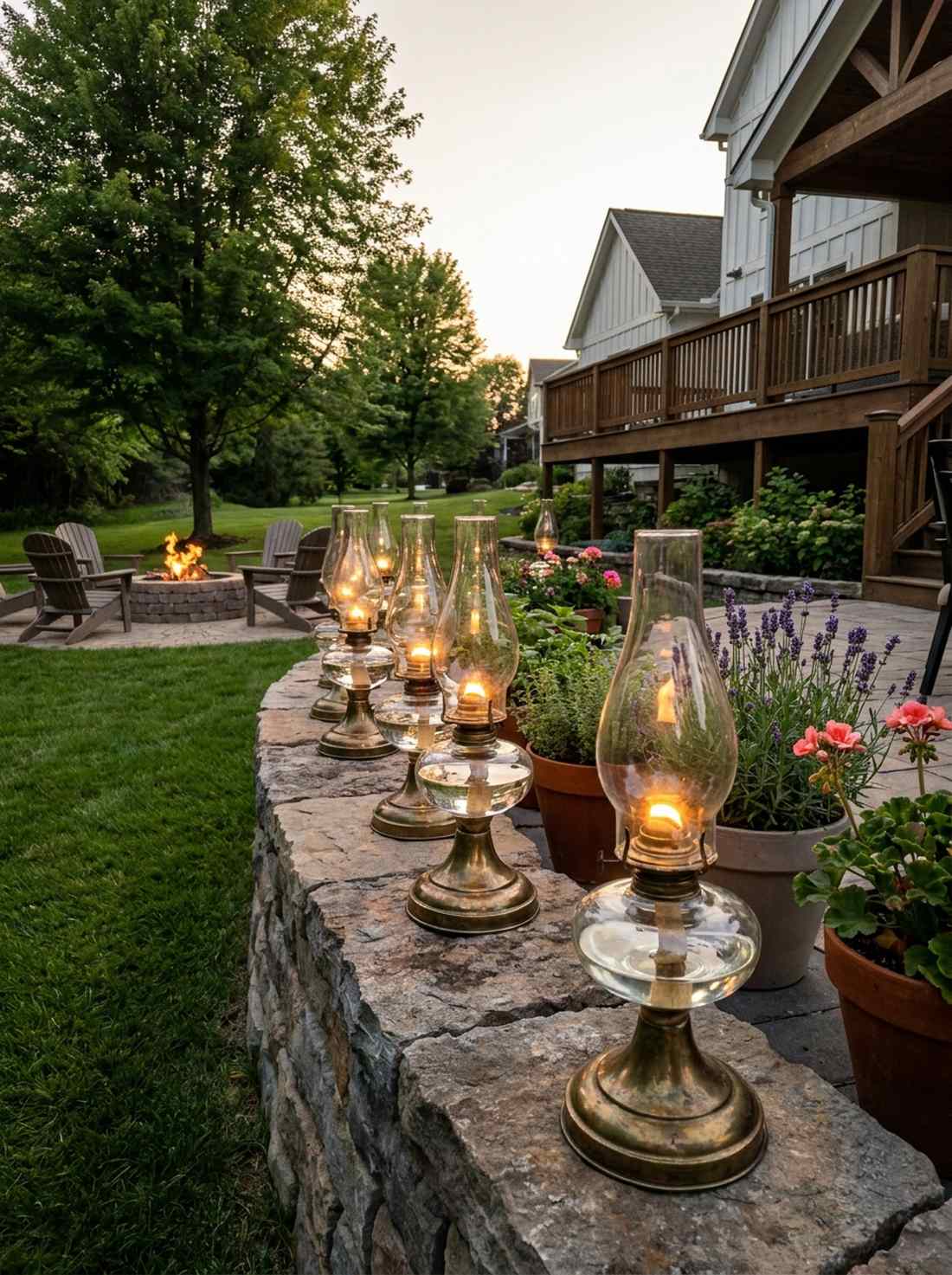 vintage oil lamp collection