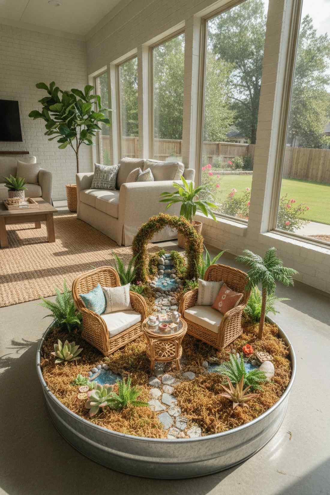 wicker armchair set