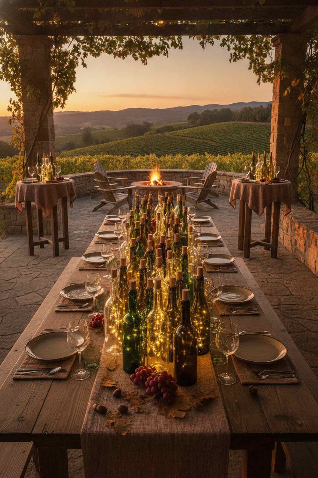 wine bottle upcycled luminaries