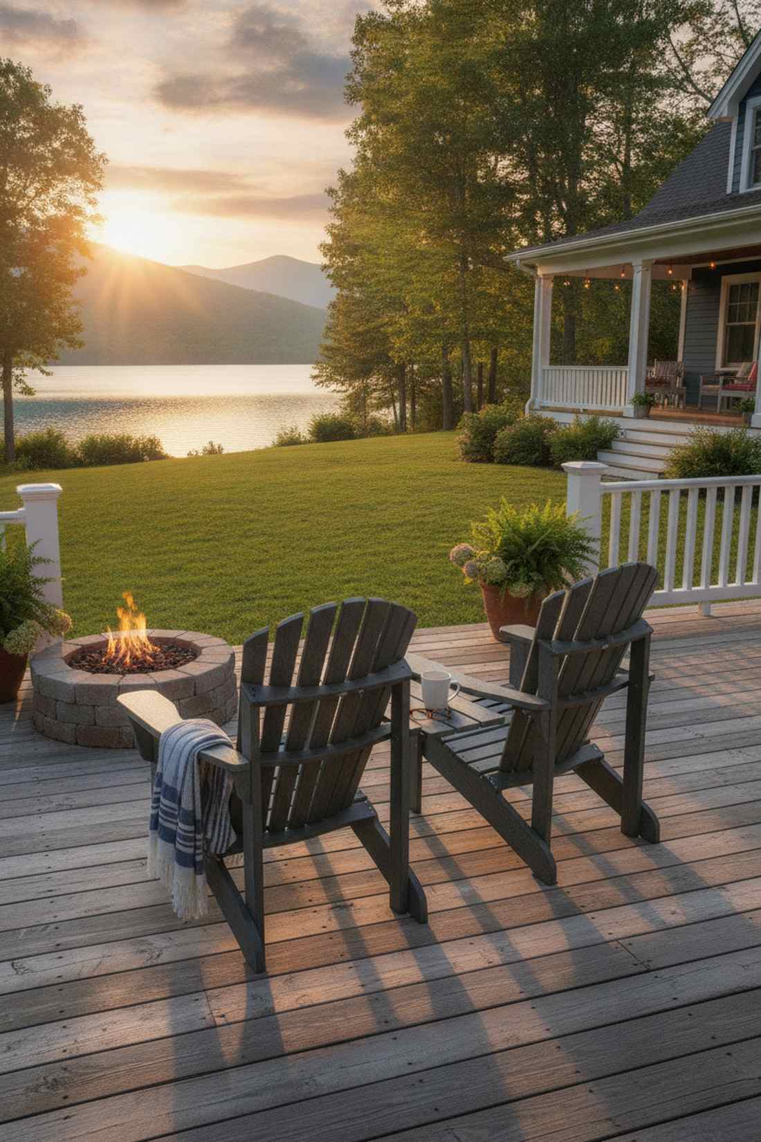 adirondack chairs with connecting table