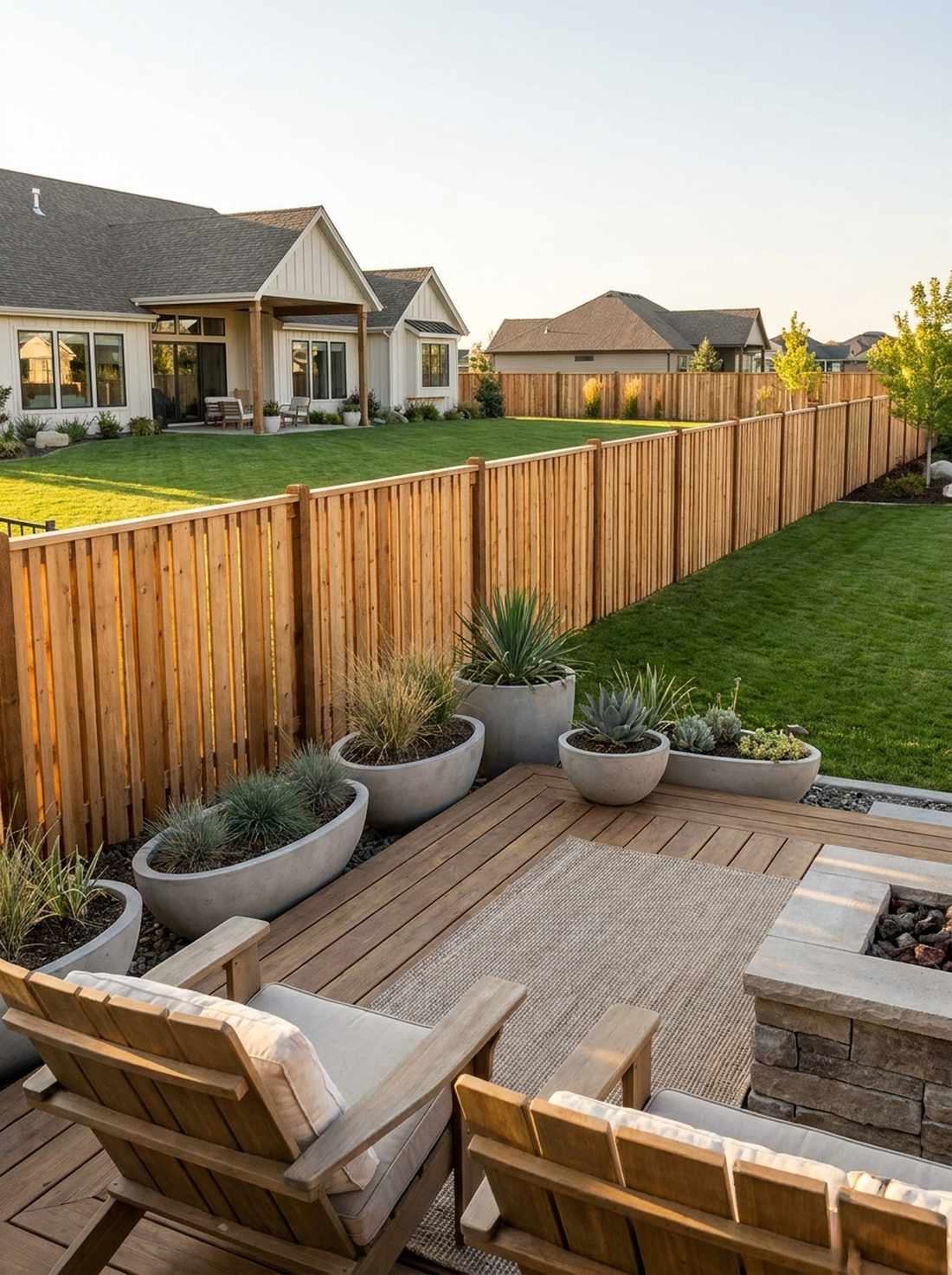 alternating width vertical slat fence