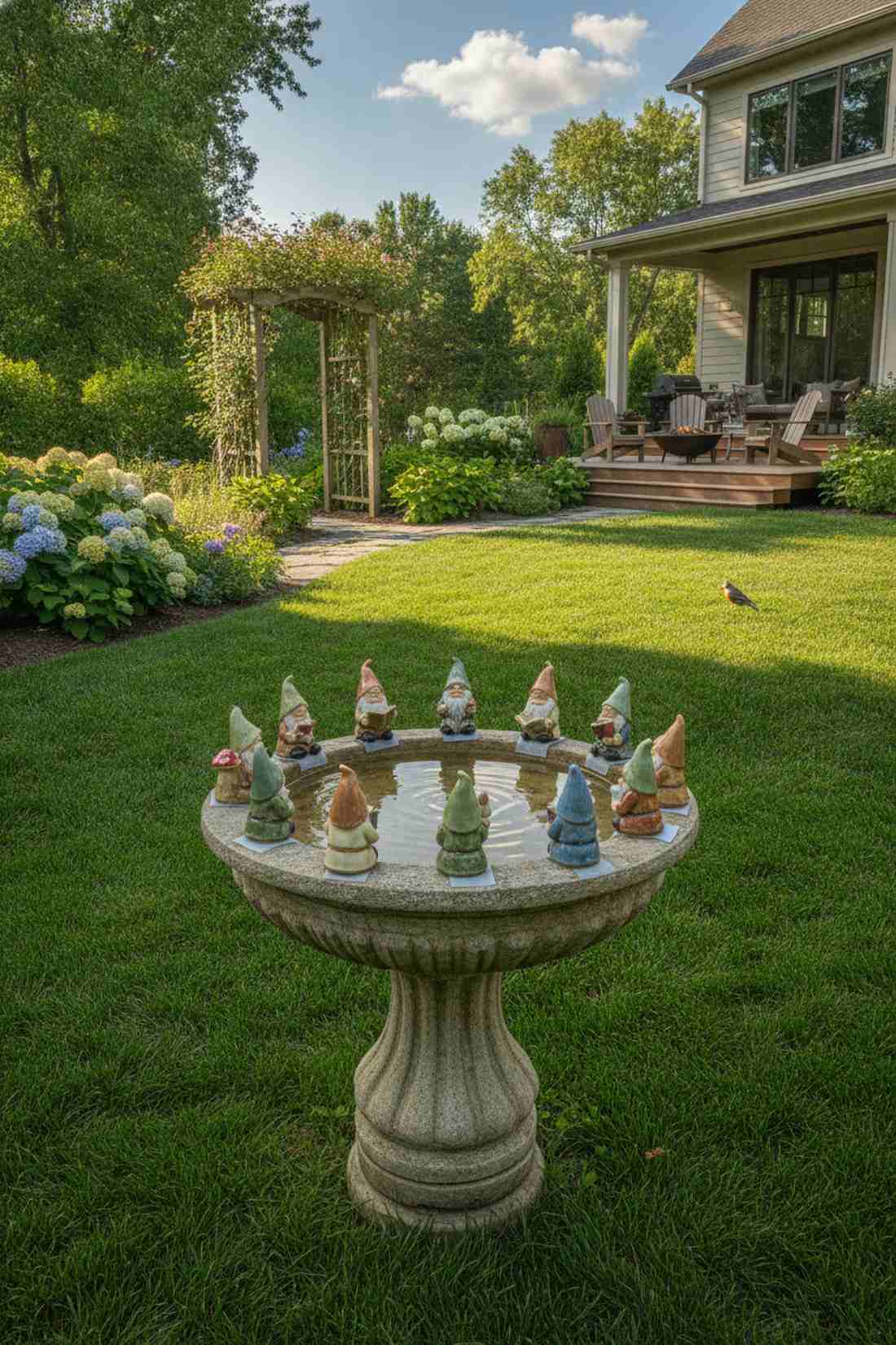 birdbath edge gnome circle