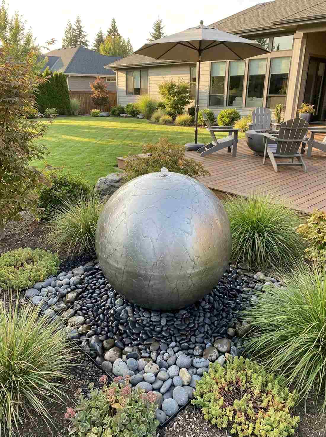brushed steel textured sphere